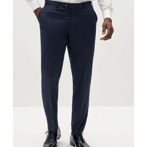 NWT The Suit Shop Navy Blue Dress Slacks Slim Stretch Fit 33 R